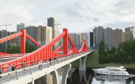 Красный автомобильный мост